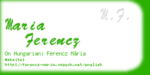 maria ferencz business card