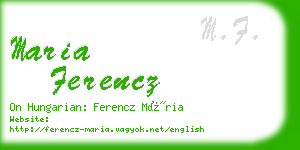 maria ferencz business card